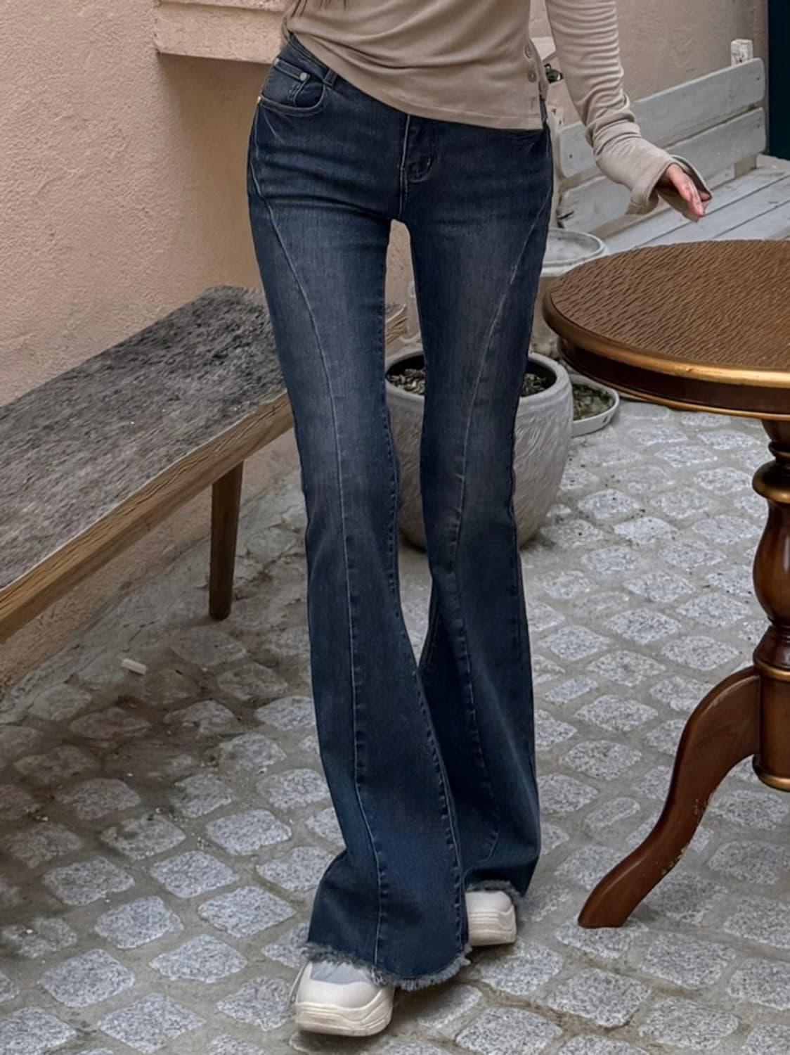 [카리나 착용] 카인다미 골반볼륨업 중진청 절개 와이드 부츠컷 상품이미지1