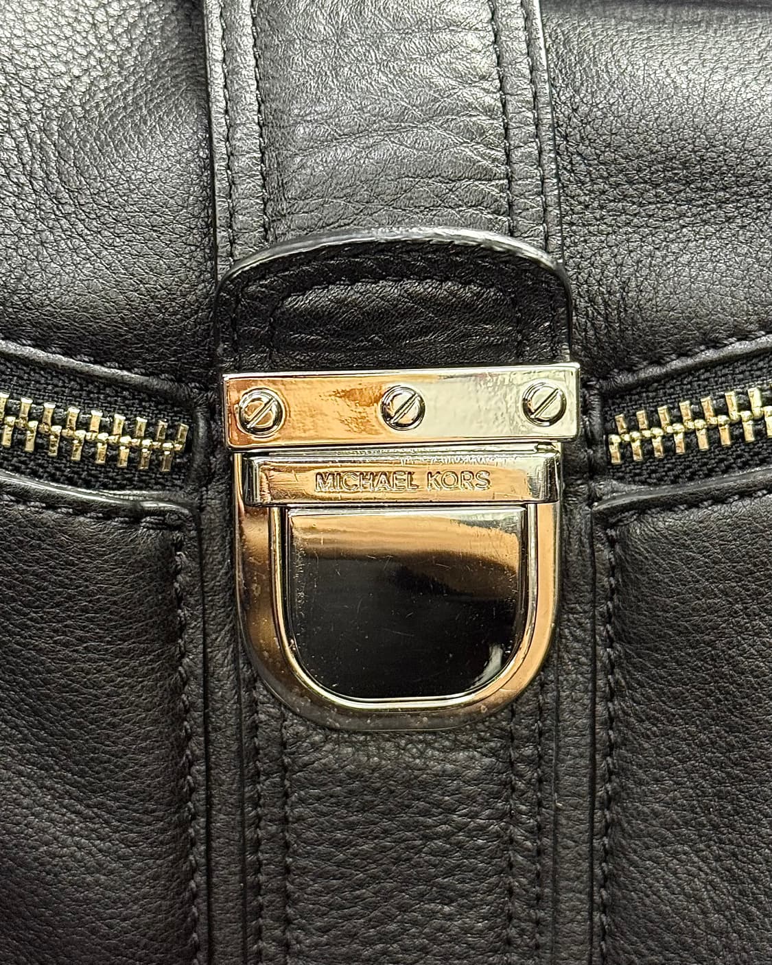 마이클코어스 블랙 가죽 레더 버클 마크 빈티지 숄더백 갸루 펑크 락시크 상품이미지4