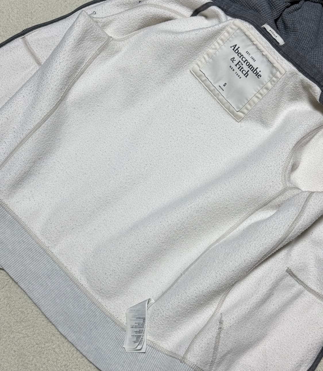 아베크롬비 화이트 네이비 후드집업 상품이미지7