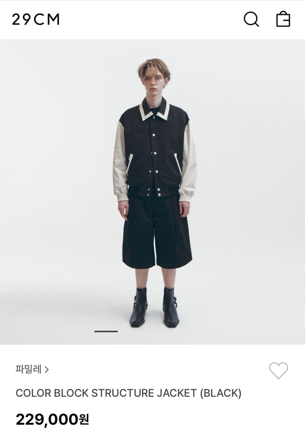 COLOR BLOCK STRUCTURE JACKET (BLACK) 상품이미지3