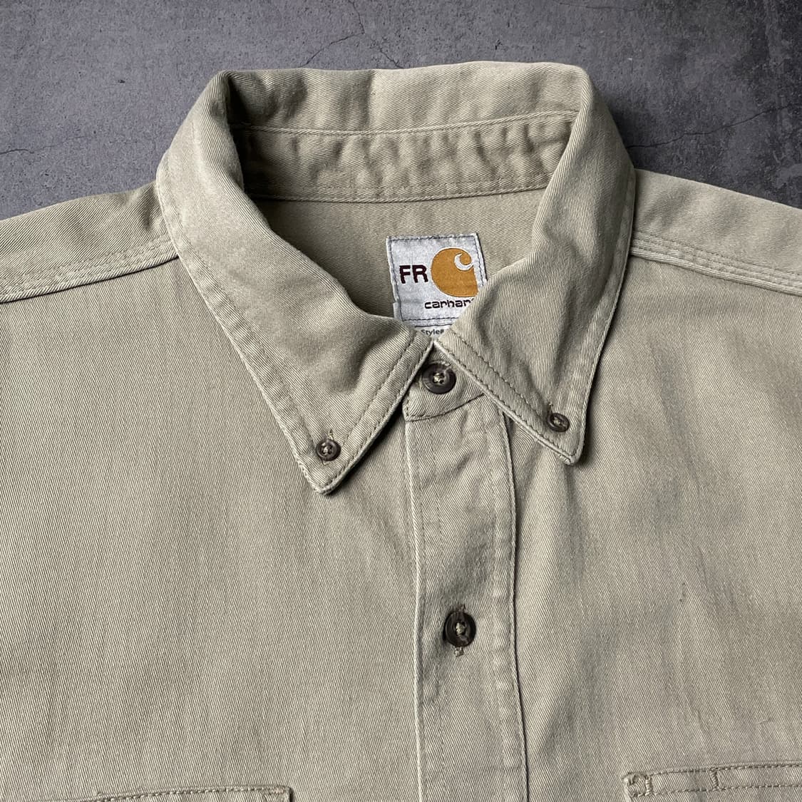 CARHARTT 칼하트 빈티지 베이지 플랩포켓 워크 셔츠 A00883 상품이미지2