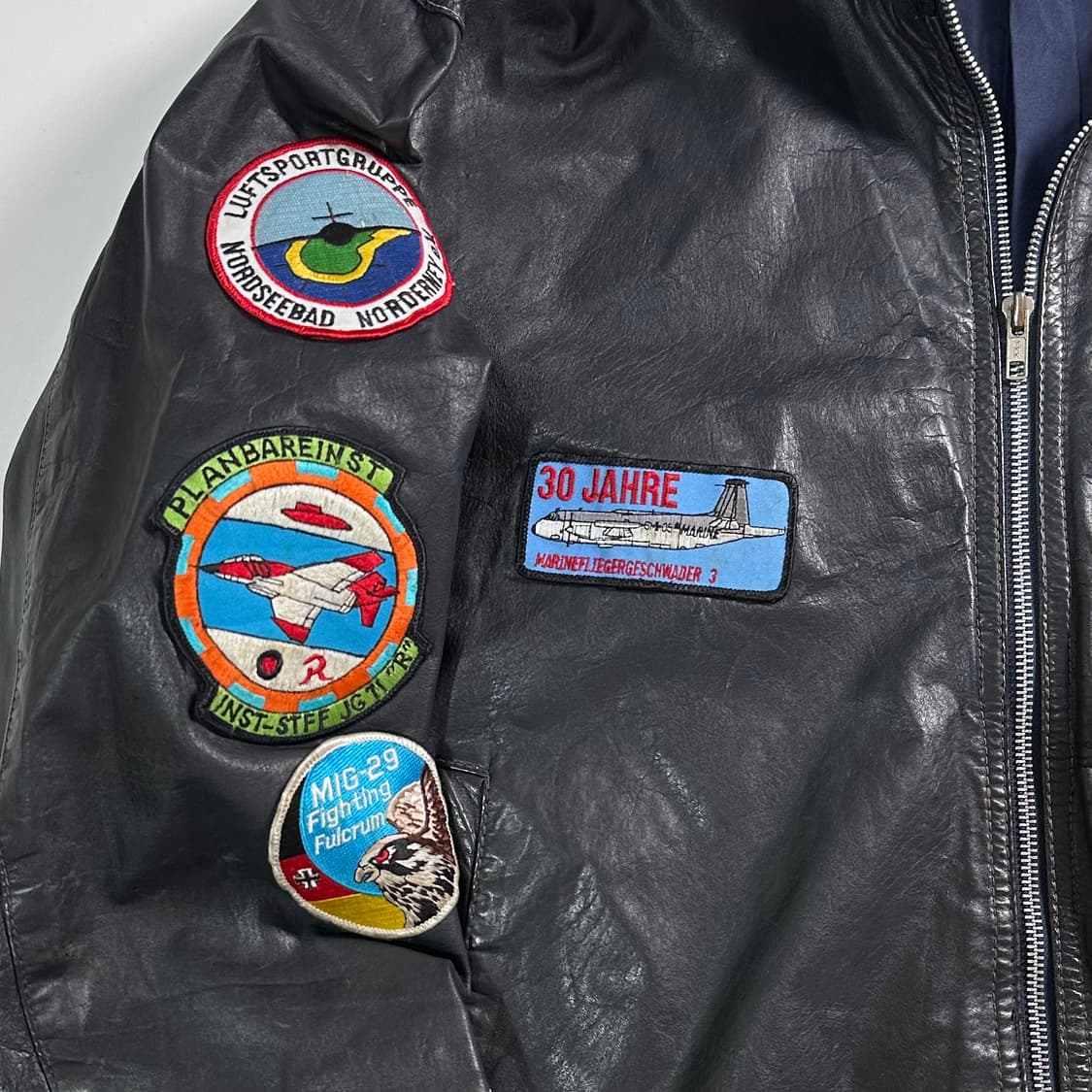 VTG 레더 패치 플라이트 자켓 상품이미지3
