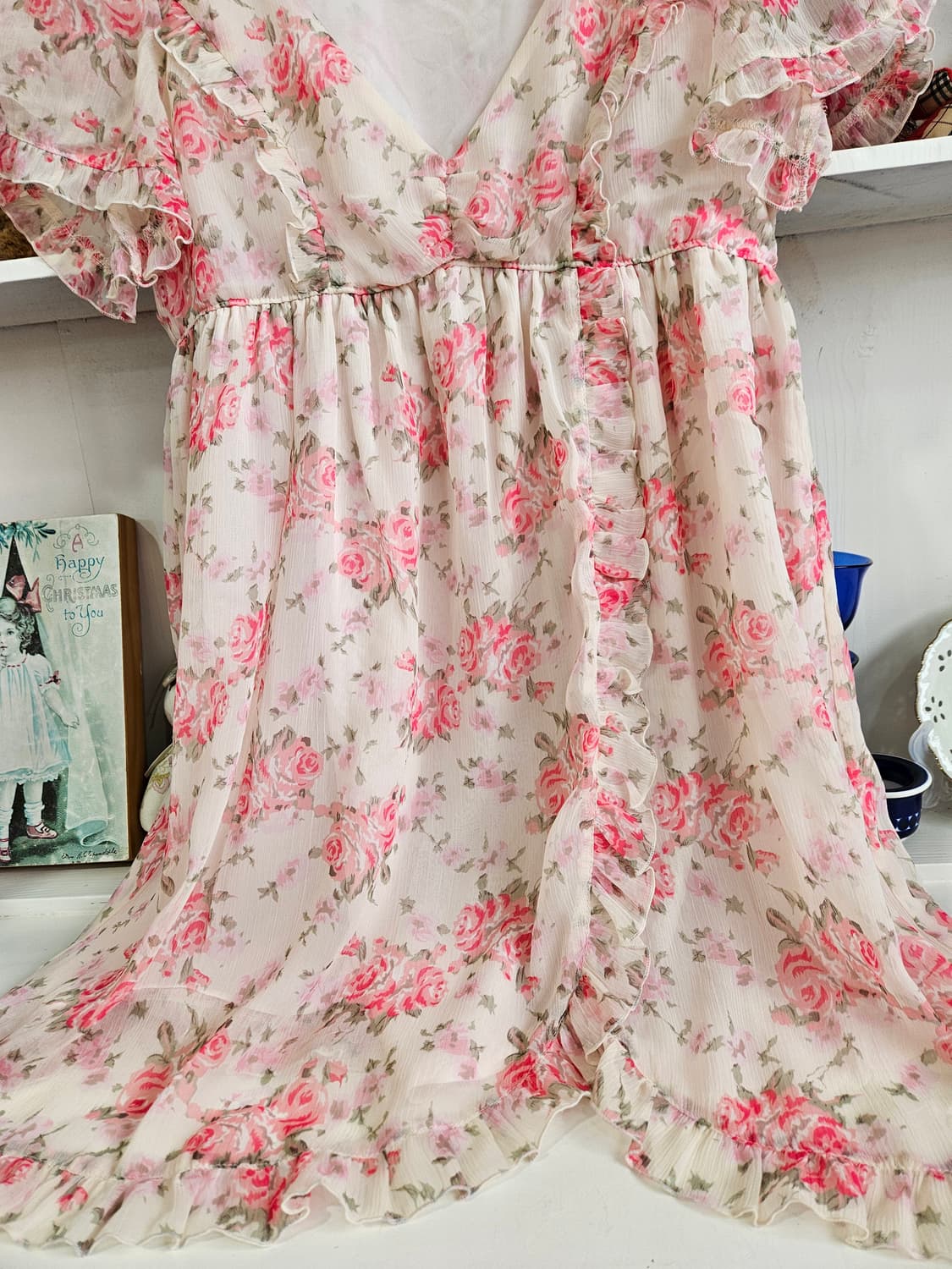 (LEST ROSE) 플라워 쉬폰 원피스 상품이미지3