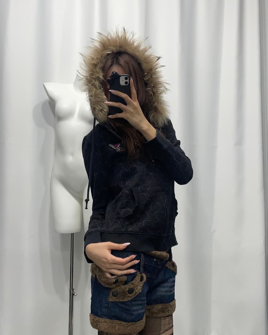 🎸바이올렛 스타 프린팅 퍼 후디🎸 상품이미지4