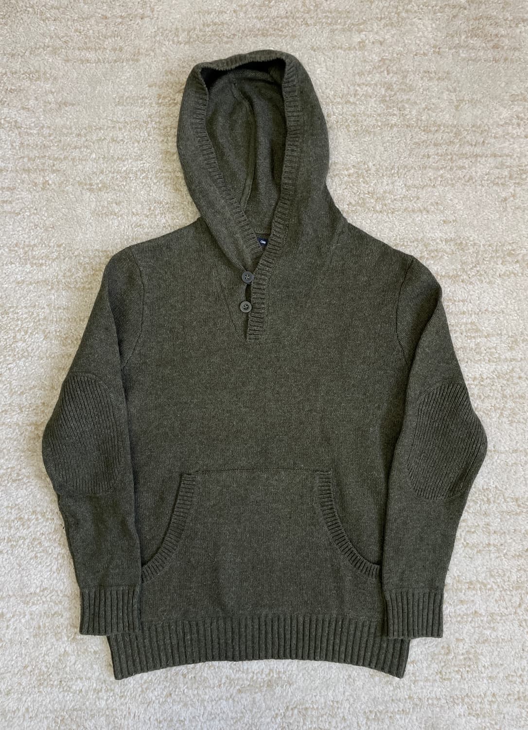 [M] GAP 갭 빈티지 울 블랜디드 하프 버튼 니트 후디 상품이미지2