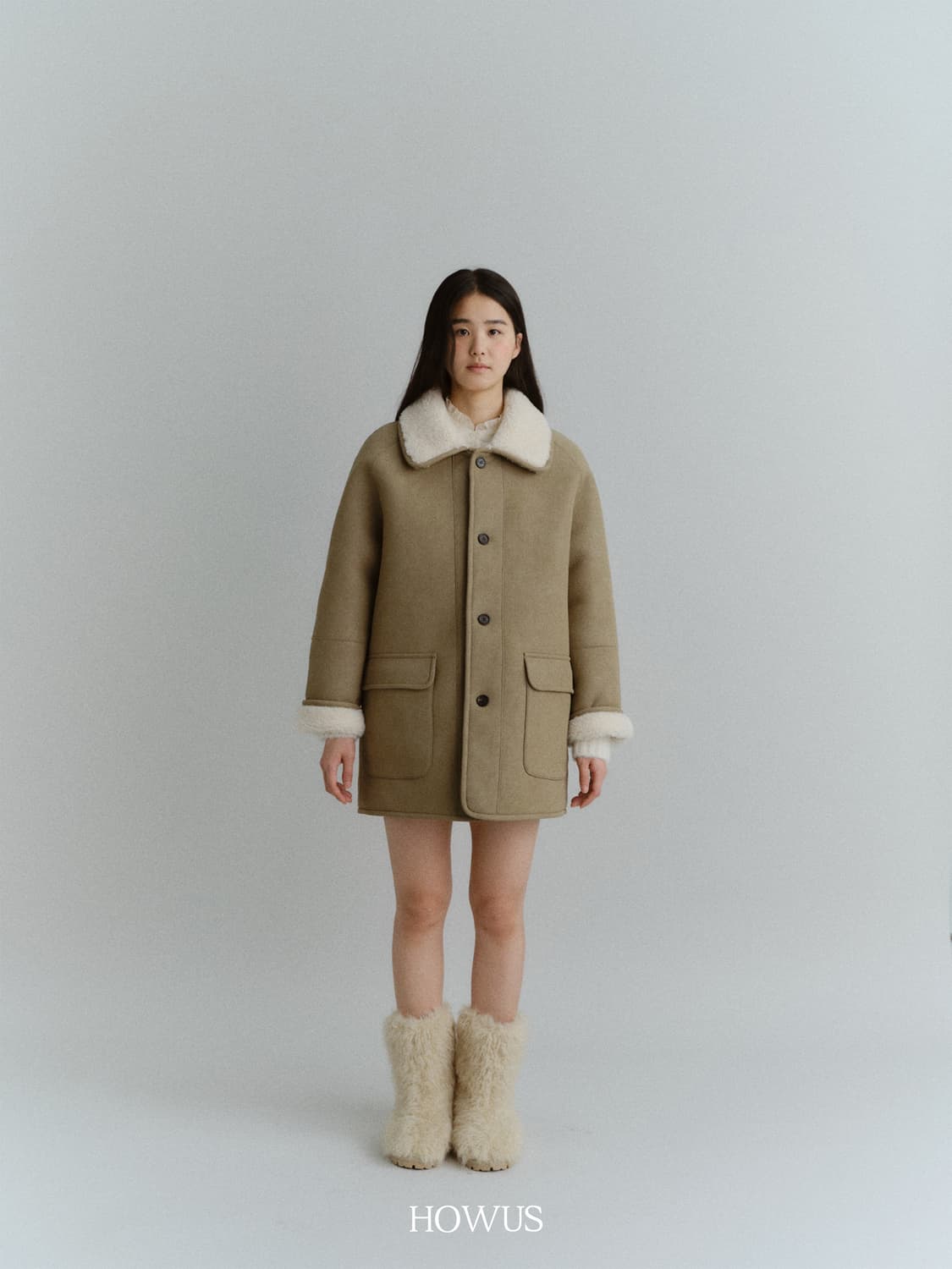 호와스 리버시블 무스탕 코트 상품이미지1