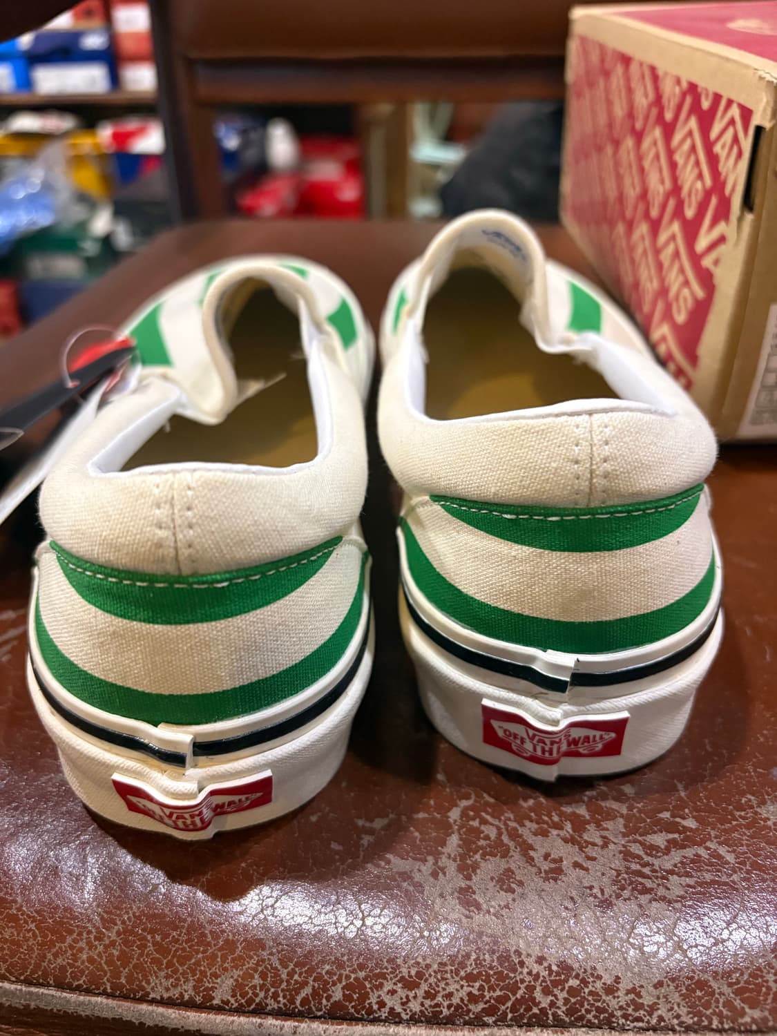 [260]반스 클래식 슬립온 스트라이프 흰녹 상품이미지3