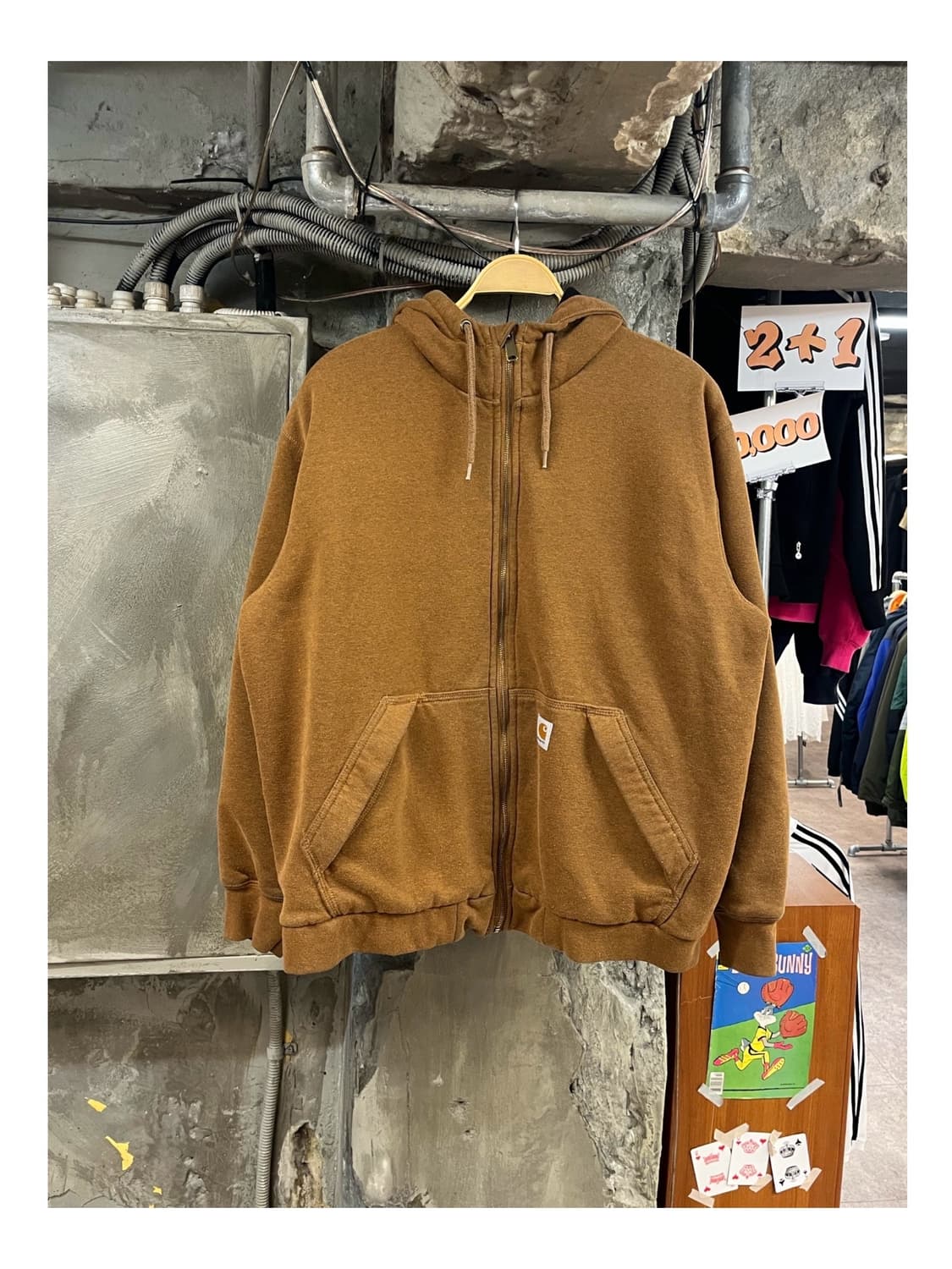 칼하트 루즈핏 후드집업 카멜 L #csz3768 상품이미지1