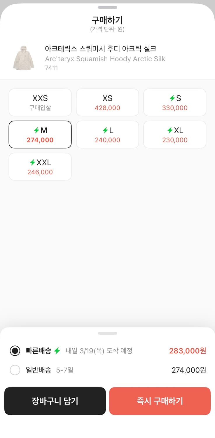 아크테릭스 스쿼미시 후디 아크틱 실크 남성M 상품이미지5