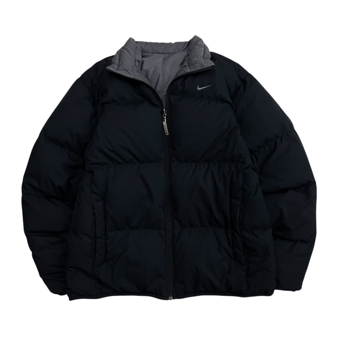 나이키 로고 블랙 리버시블 패딩 L 상품이미지4