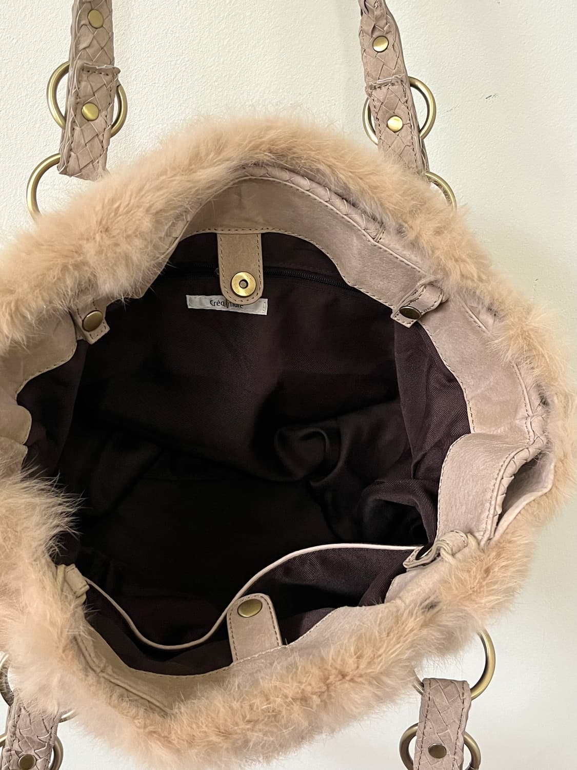 Crea mure 레더 크림 퍼 백 상품이미지3