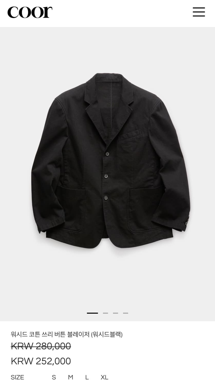 쿠어 워시드 코튼 블레이저  상품이미지1