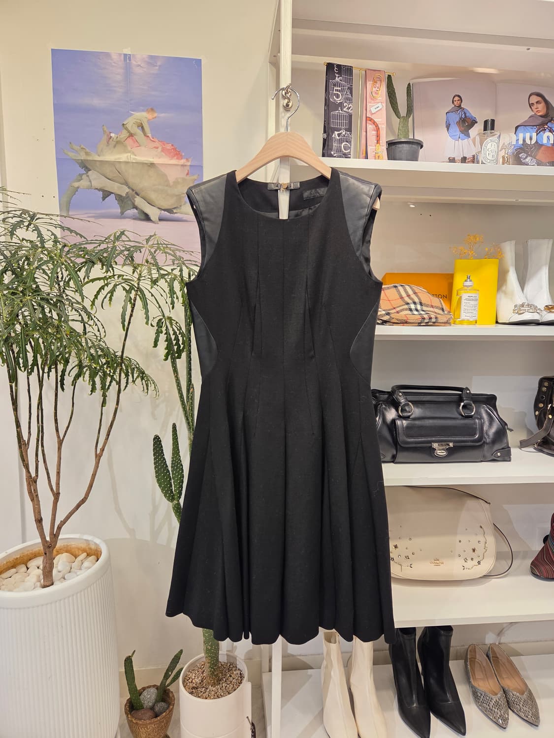 마인 양가죽 트리밍 울 원피스 상품이미지1