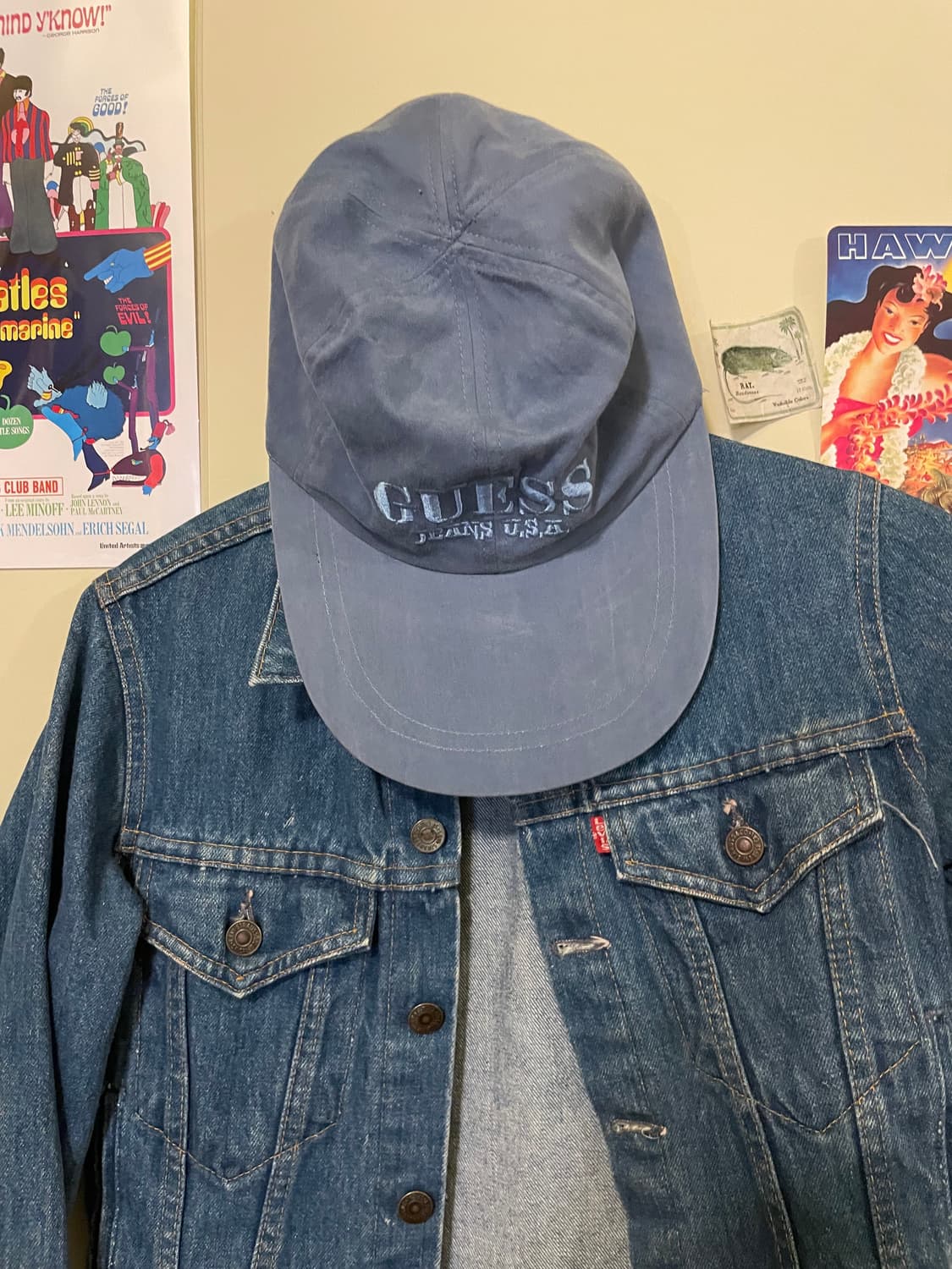 GUESS JEANS USA Vintage Faded Blue Cap 상품이미지1