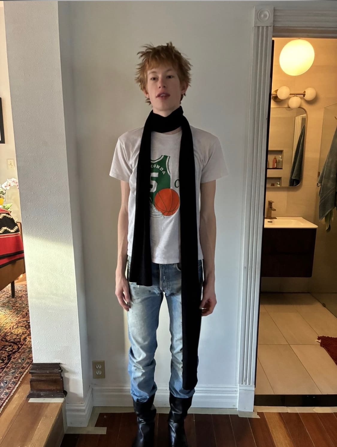 Dior Homme Bee Embroidered Knit Scarf 상품이미지1