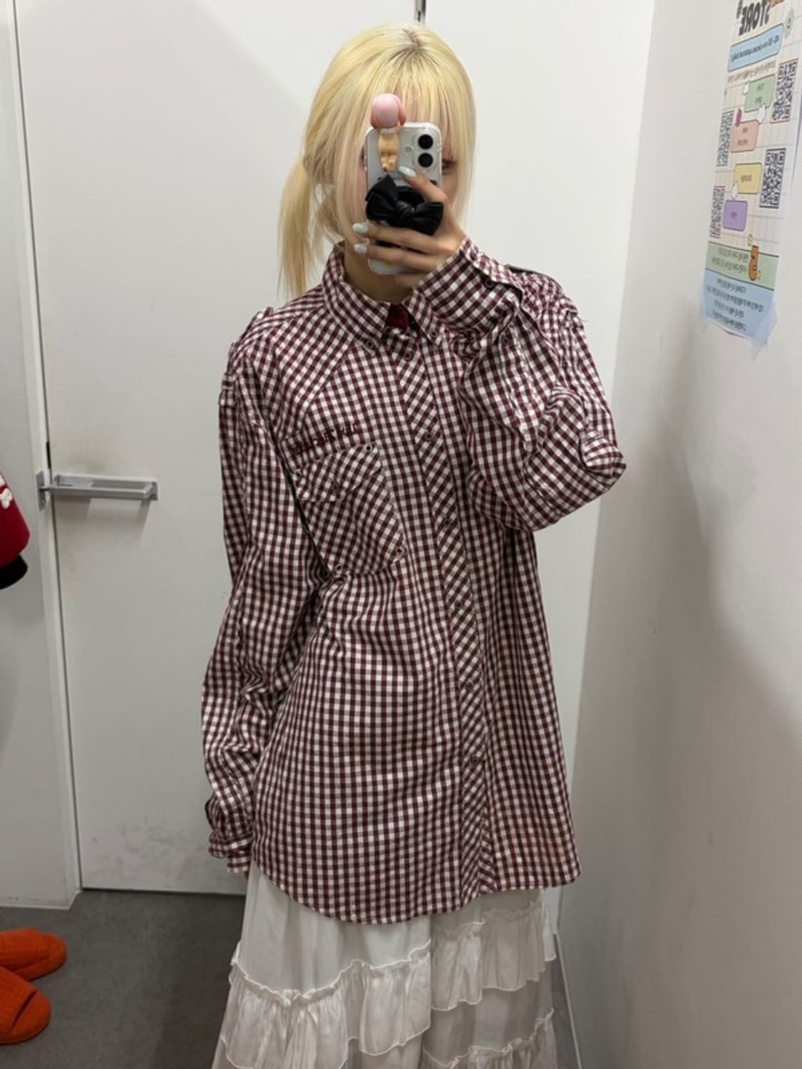 라이브 메카닉스 자수 로고 체크셔츠 상품이미지6