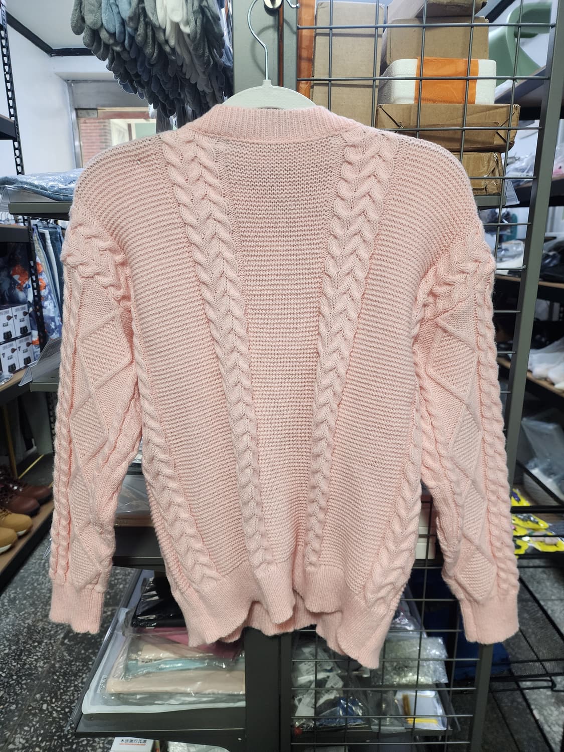 핑크 케이블 니트 가디건 새상품 상품이미지2