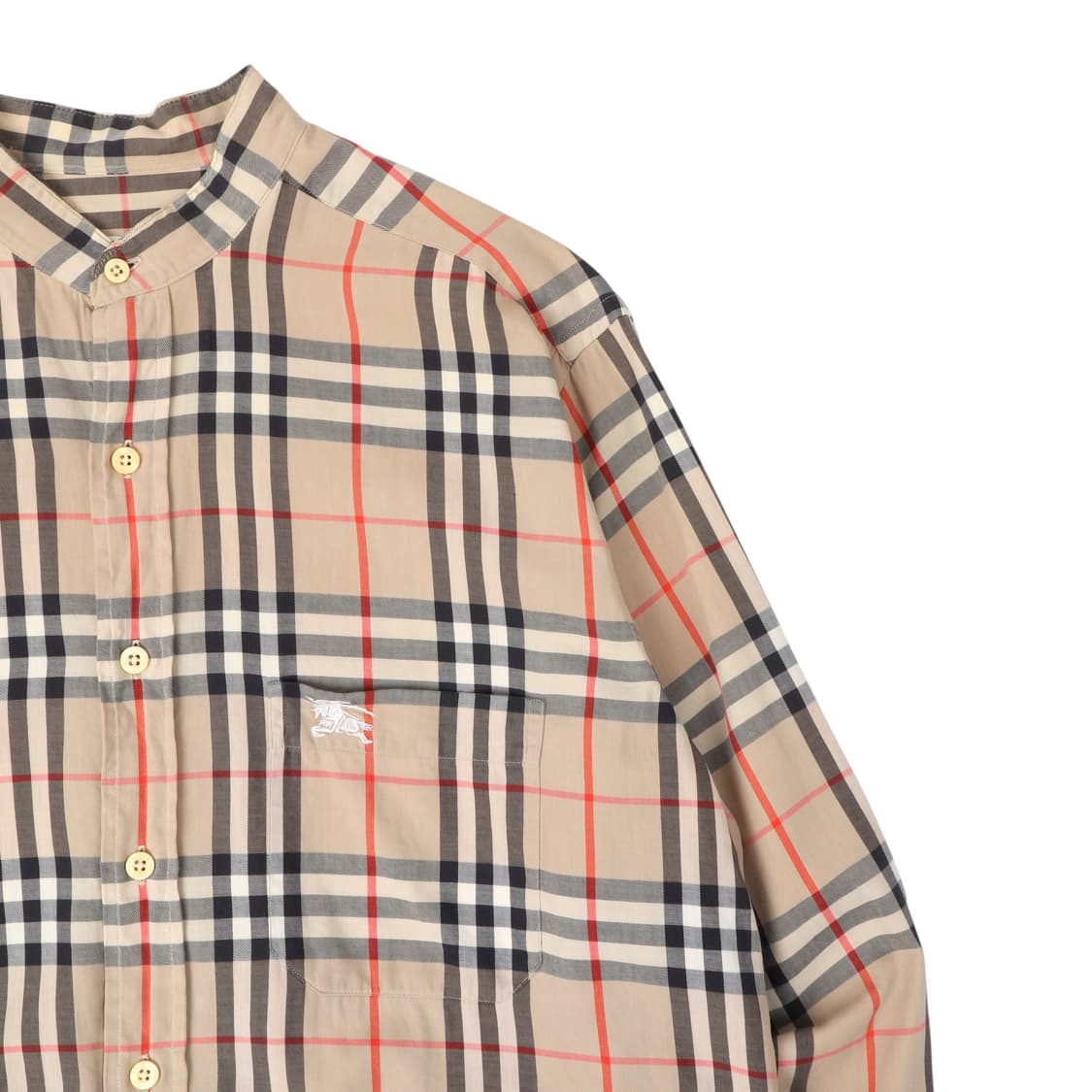 버버리 헨리넥 베이지 노바체크 셔츠 상품이미지3