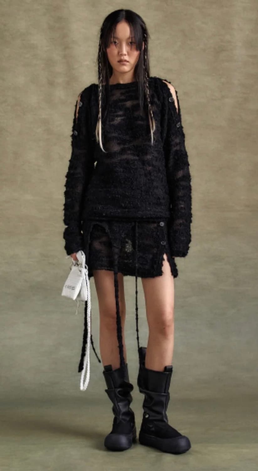 앤더슨벨 피피 버튼 풀오버 니트 xs 블랙 상품이미지1