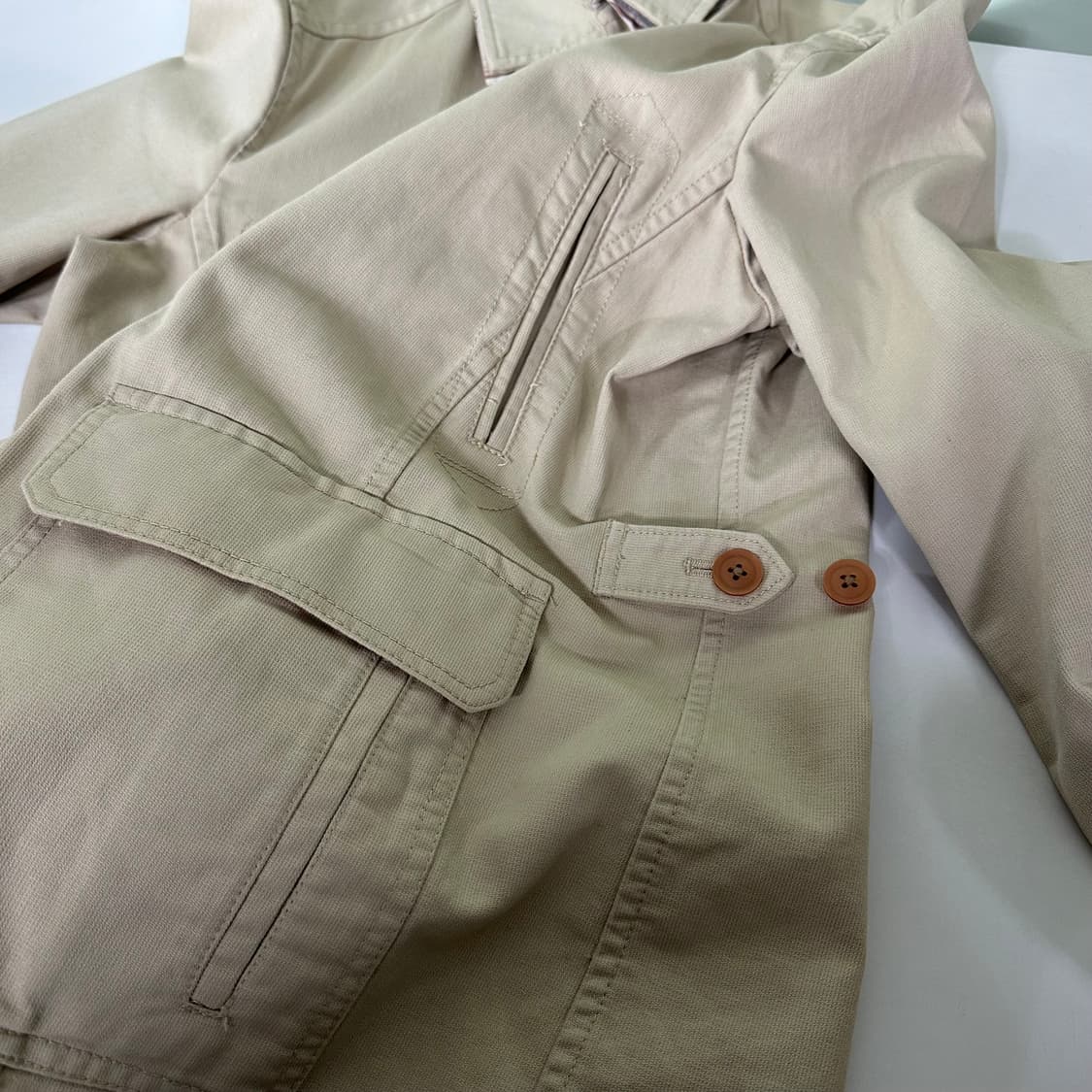 S 95 KLEIN PLUS HOMME 베이지 레이어드카라 코튼 워크자켓 상품이미지4