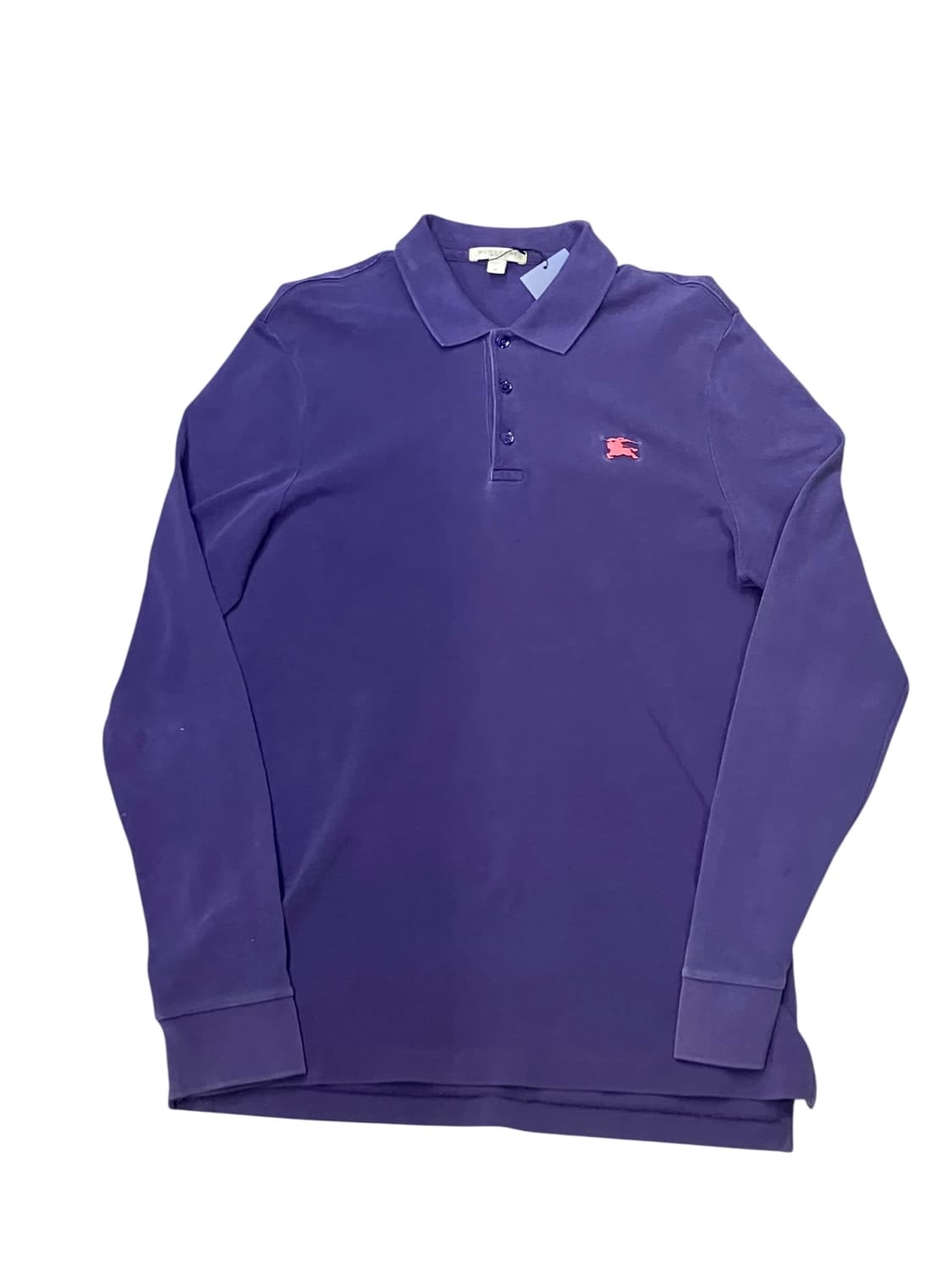 버버리 카라 긴팔 티셔츠 퍼플 M #csz3204 상품이미지3