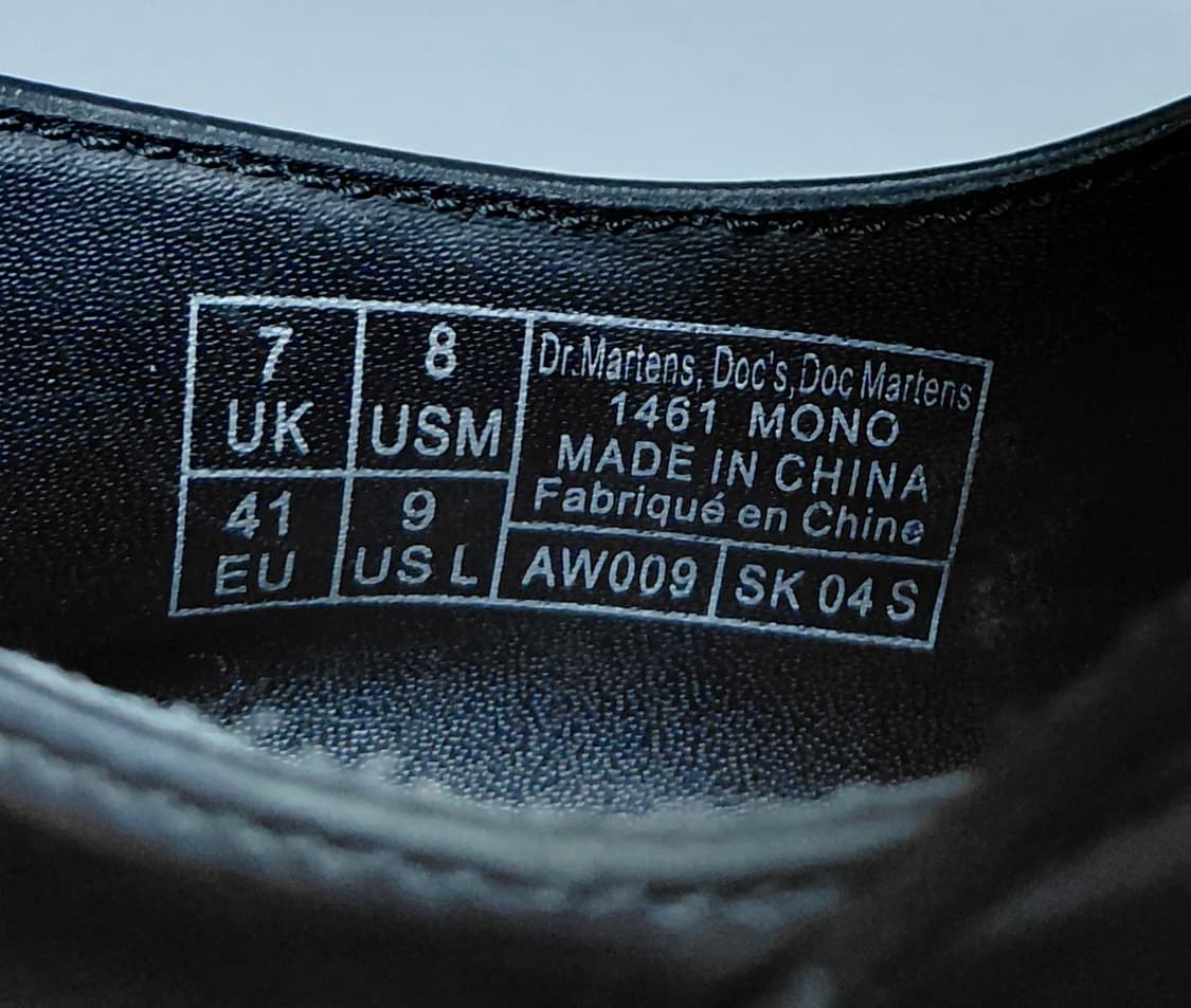 [UK 7 / EU 41 / US M 8] 닥터마틴 1461 모노 블랙 상품이미지2