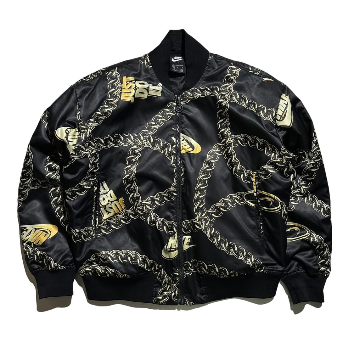 나이키 로고 체인 프린트 블루종 봄버 자켓 상품이미지1