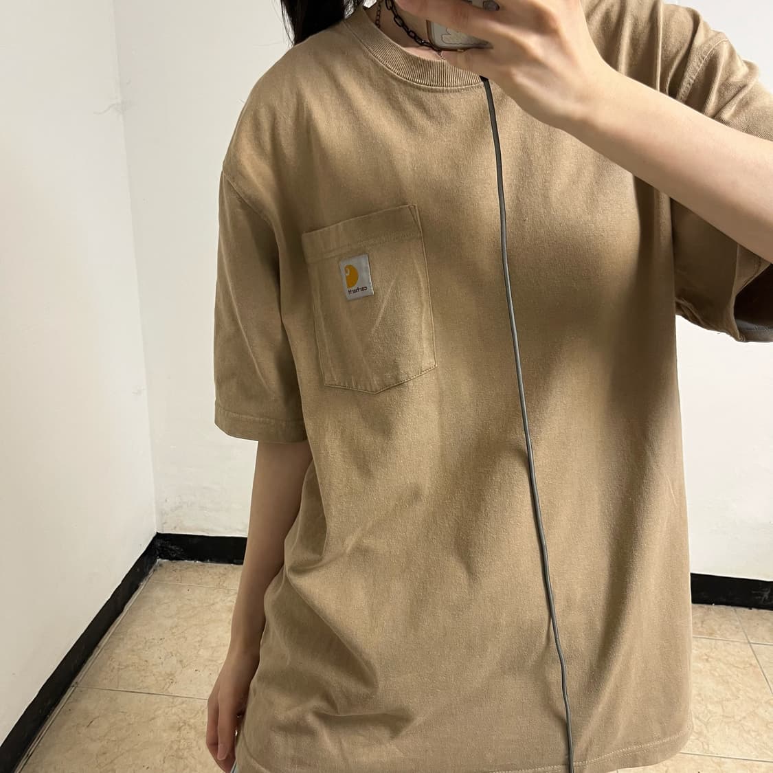 Carhartt Beige Pocket T-Shirt 상품이미지3