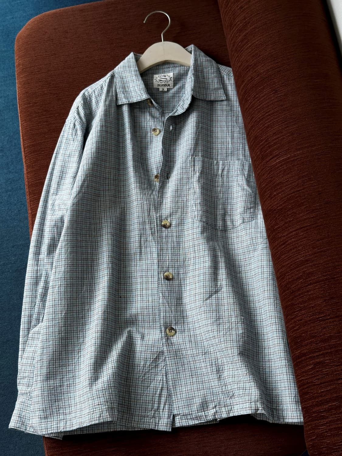Micro check brushed cotton shirt 상품이미지3