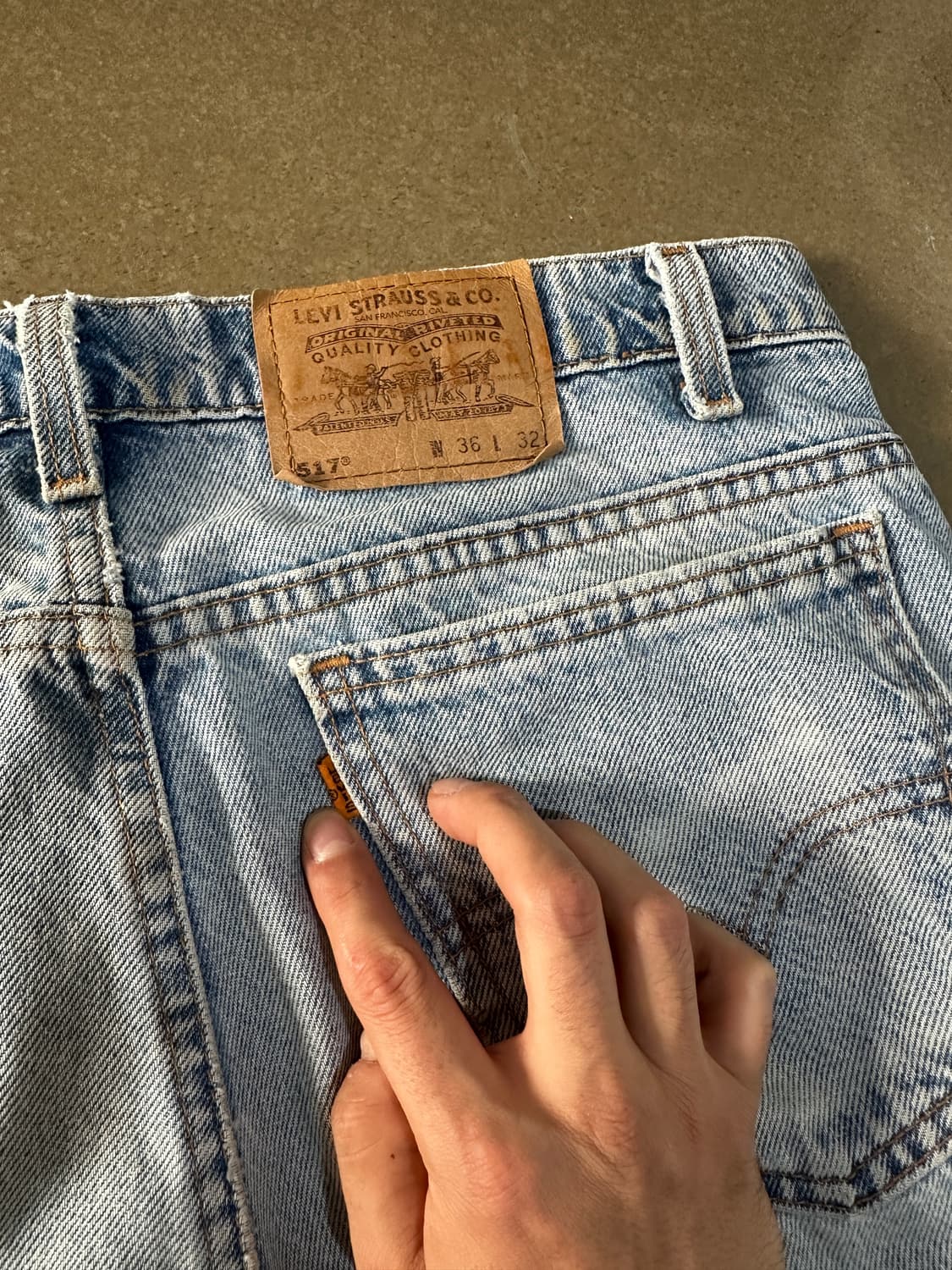 90s Levis 517 USA 오렌지탭 데님 팬츠 usa 상품이미지3