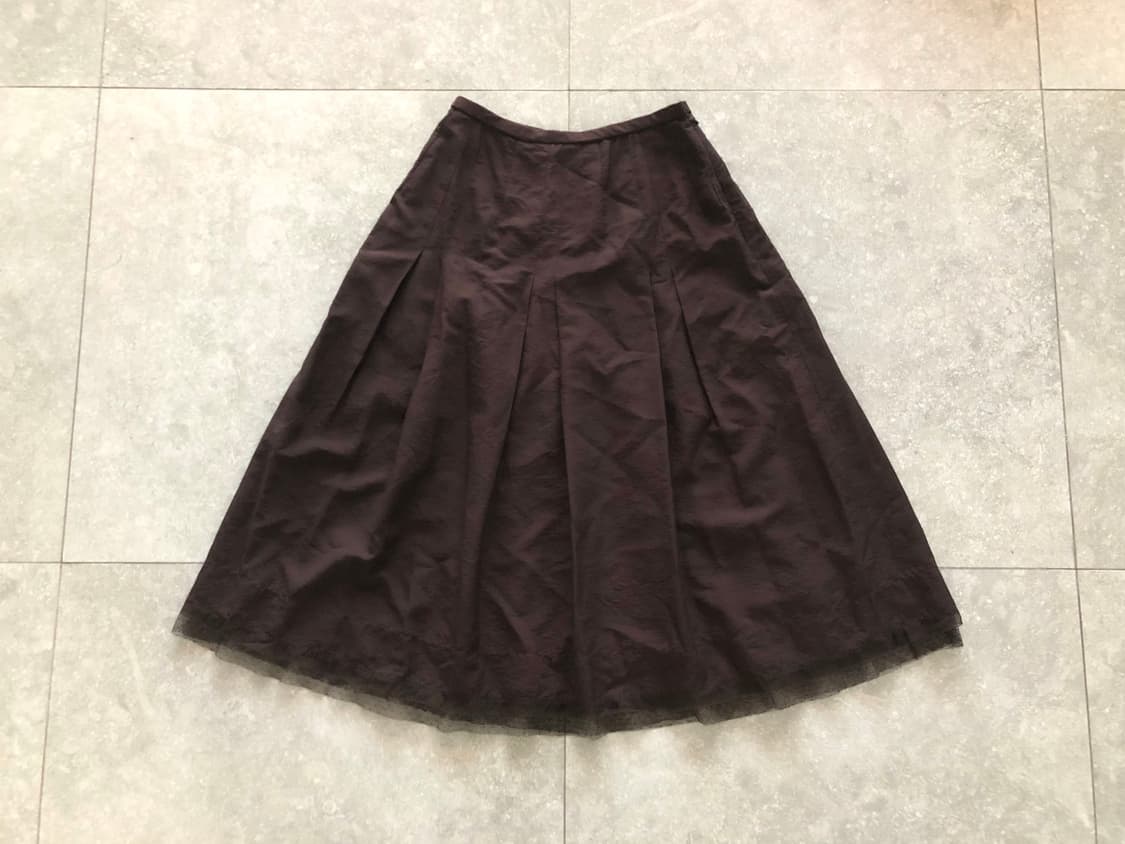 브라운 도트 레이스 스커트 상품이미지2
