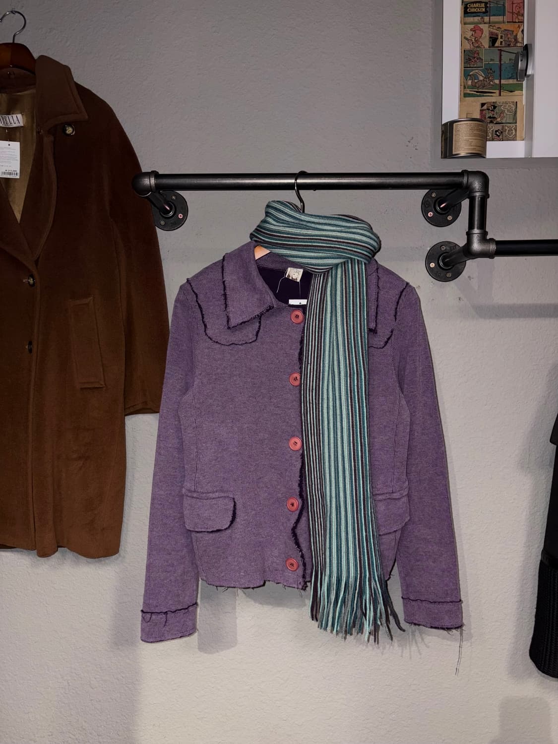 빈티지 민트 스트라이프 머플러 상품이미지4