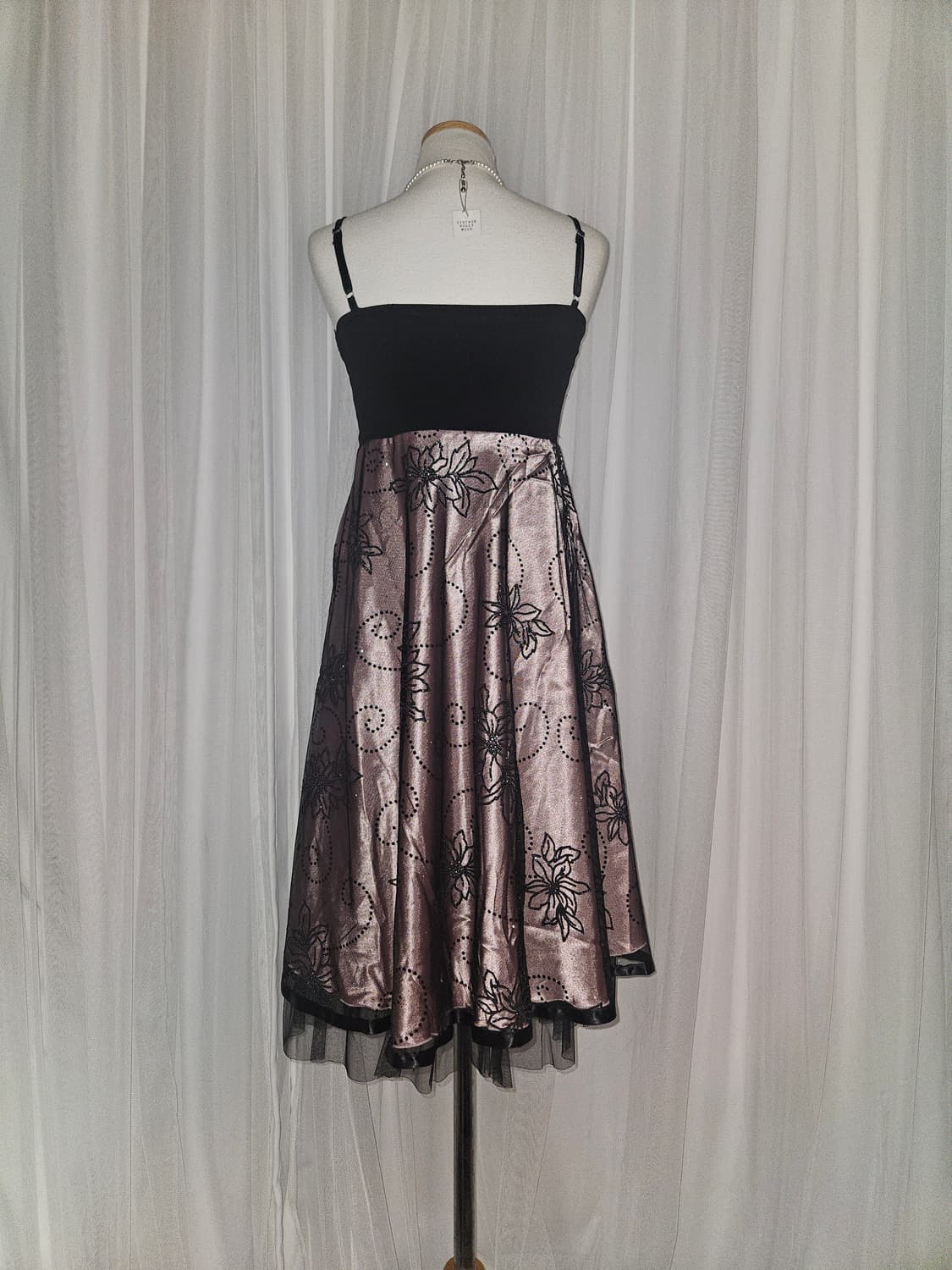 빈티지 히메 로걀 핑크 스팽글 드레스 상품이미지4