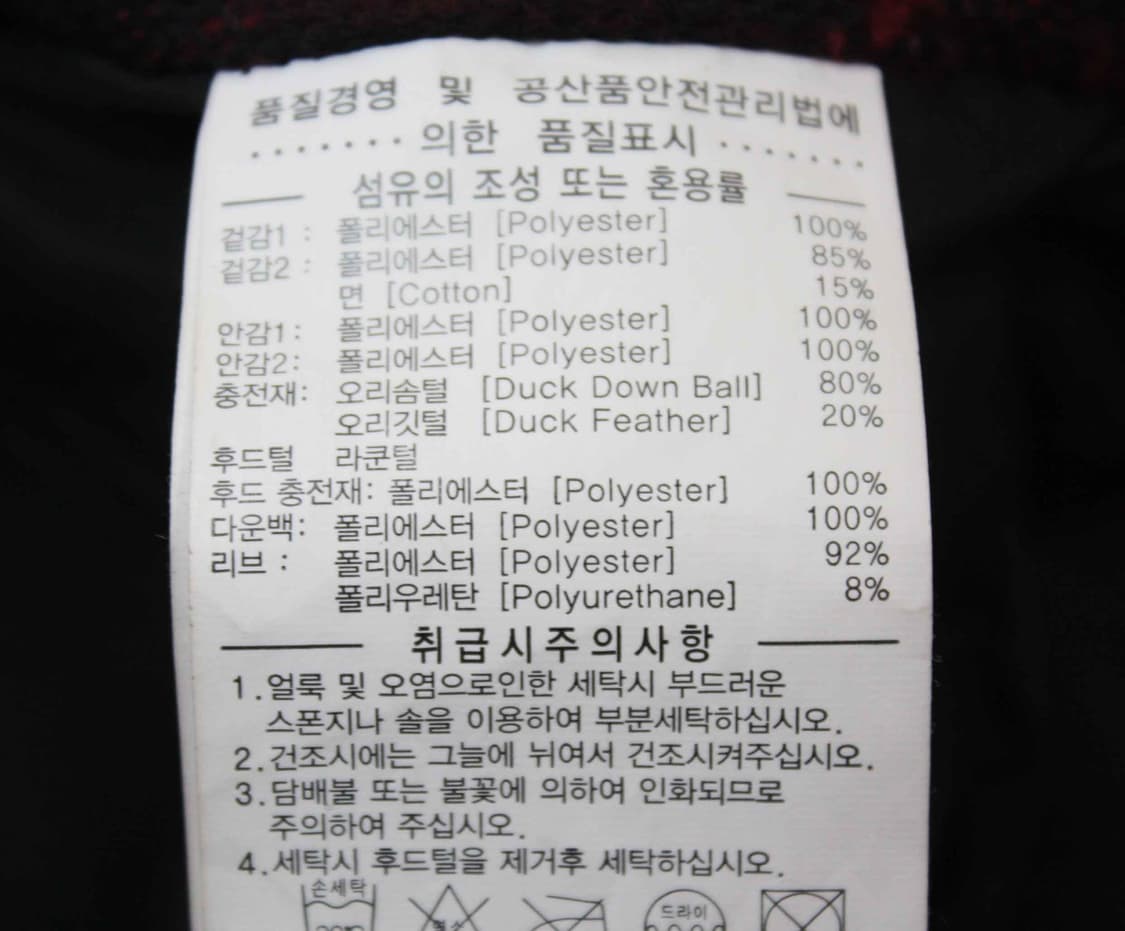 W-3254/커버낫 정품 남성용 라쿤 오리털 패딩 XL 상품이미지4