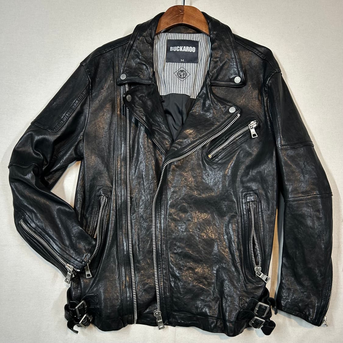 M) BUCKAROO 버커루 블랙 양가죽 라이더 자켓 상품이미지2