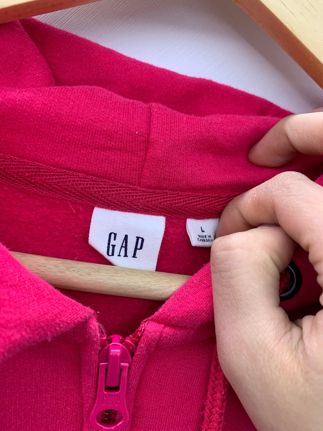 갭 핫핑크 후드집업 상품이미지5