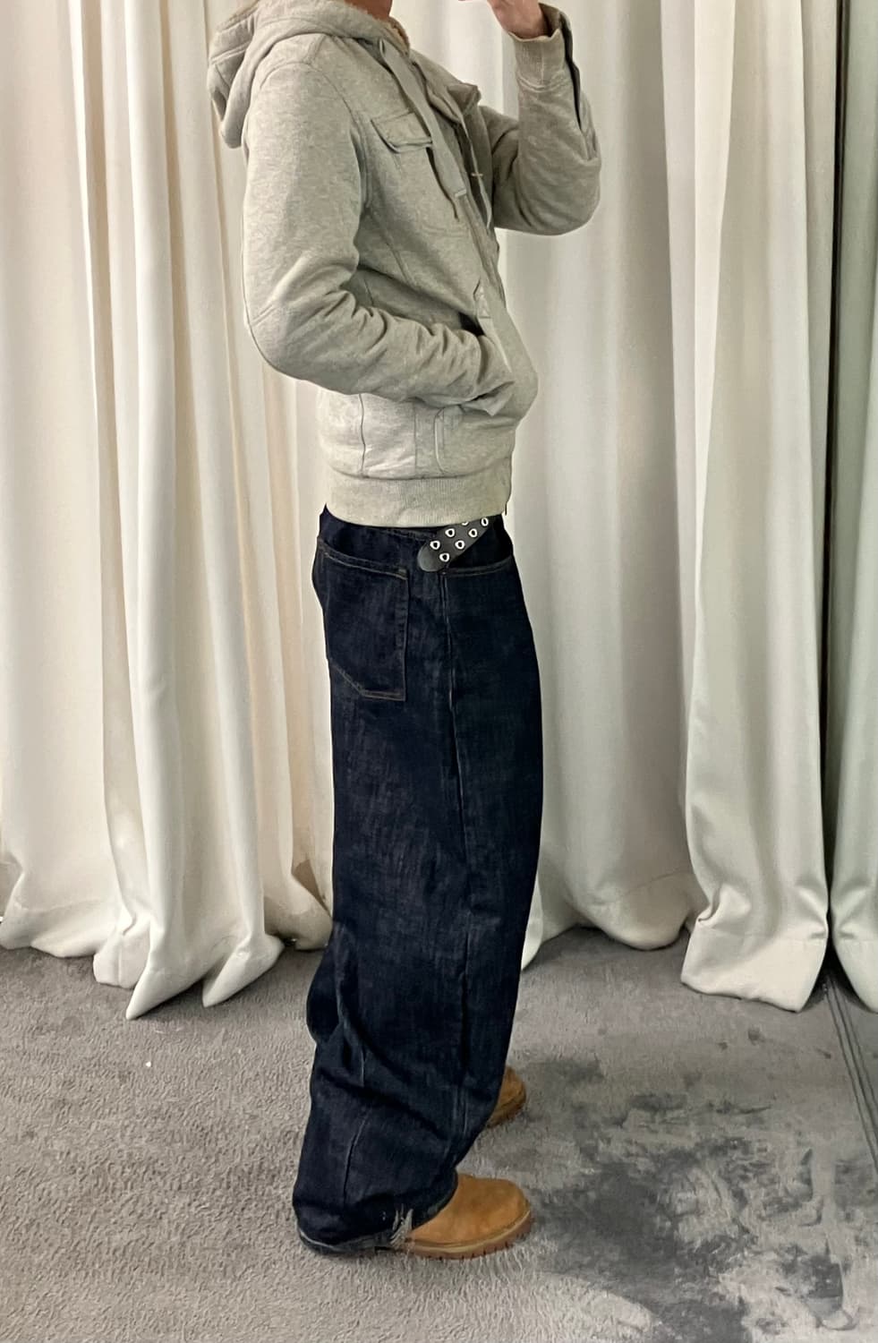 디젤 그레이 헤비웨이트 퍼 후드집업 M 상품이미지9