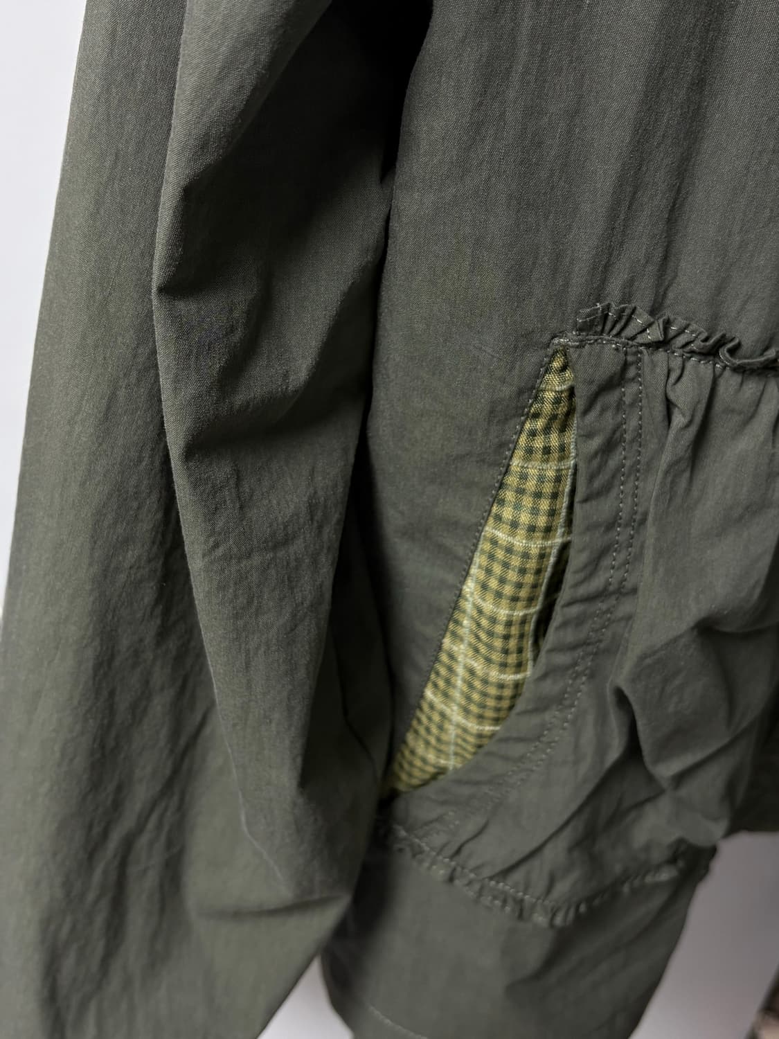 코이세이오 CHECK WRINKLES WIND BREAKER OLIVE 상품이미지2