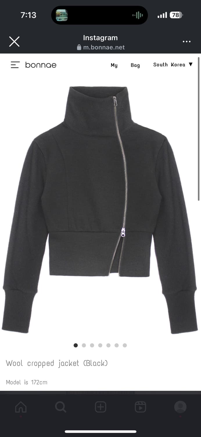 본네 Wool cropped jacket (Black) 12/1하루가격 상품이미지1