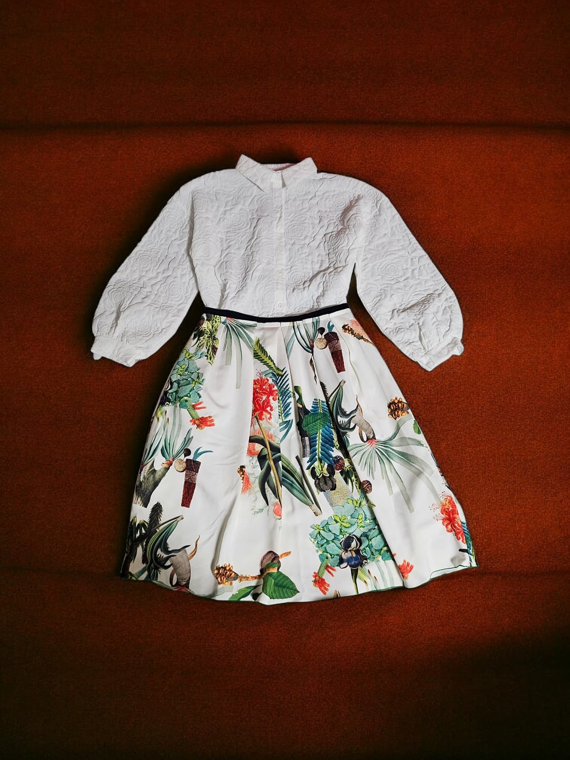 미착용 / 화이트 퀼팅 자수 셔츠 블라우스 S 상품이미지10