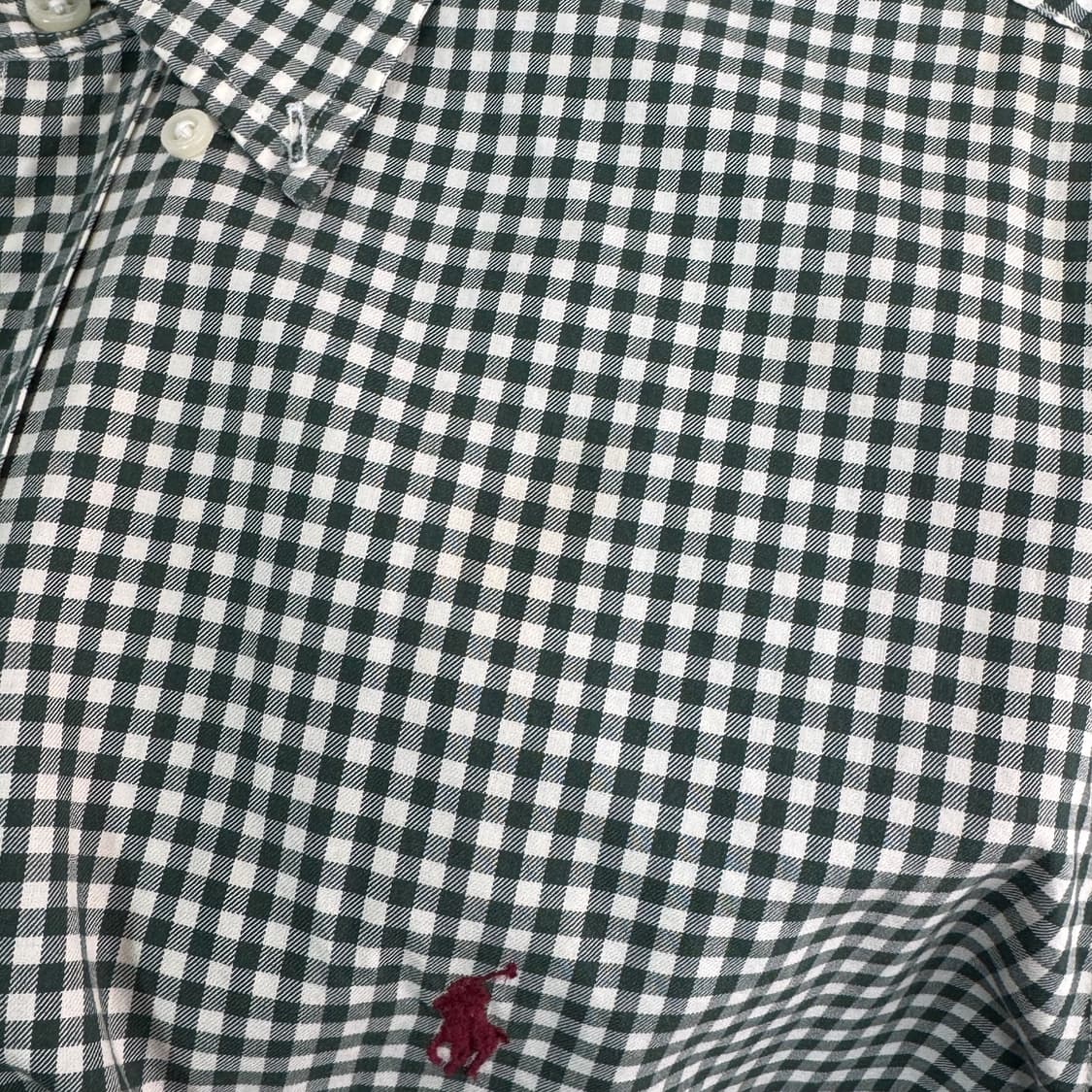 폴로랄프로렌 빈티지 그린 깅엄 체크셔츠 M 상품이미지7