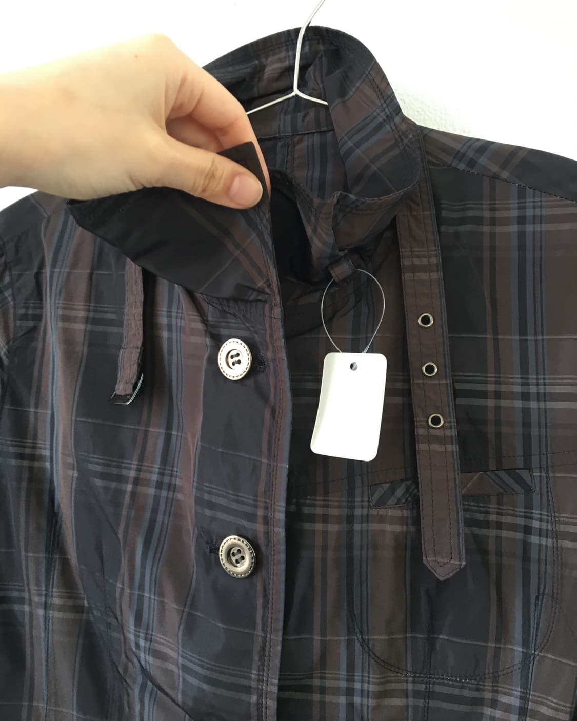 Belted check pattern jacket 상품이미지4