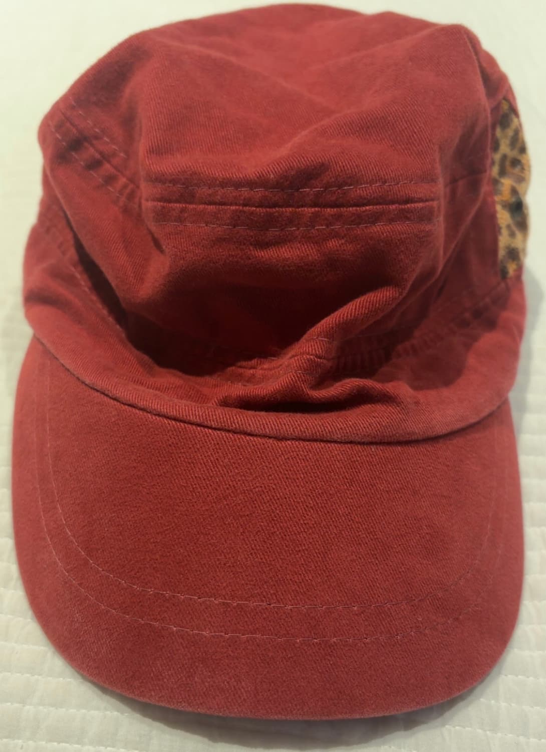 갸루 y2k 레드 레오파드 헌팅캡 상품이미지4