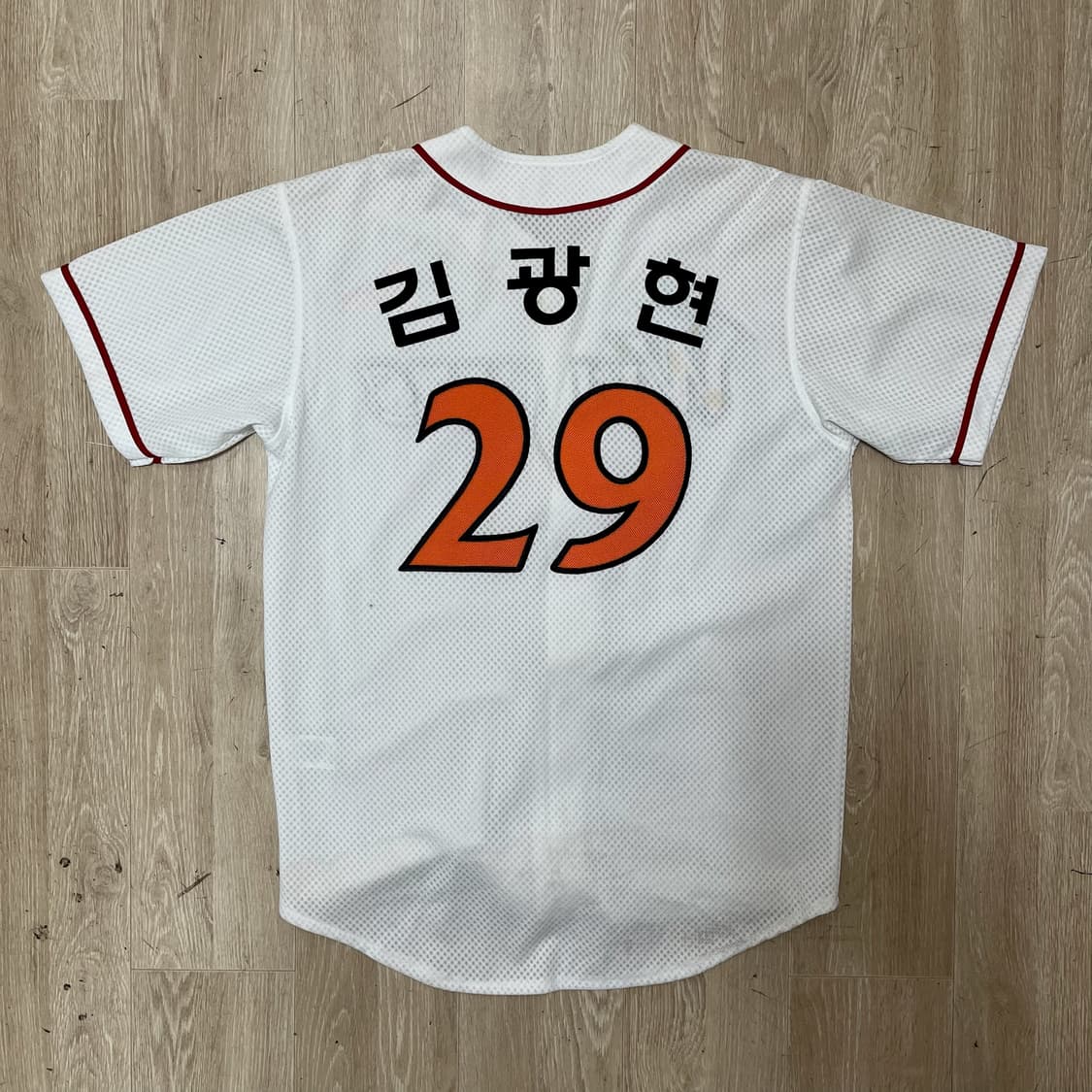 SK 와이번스 김광현 기능성 홈 반팔 유니폼 [화이트] L/100 상품이미지5