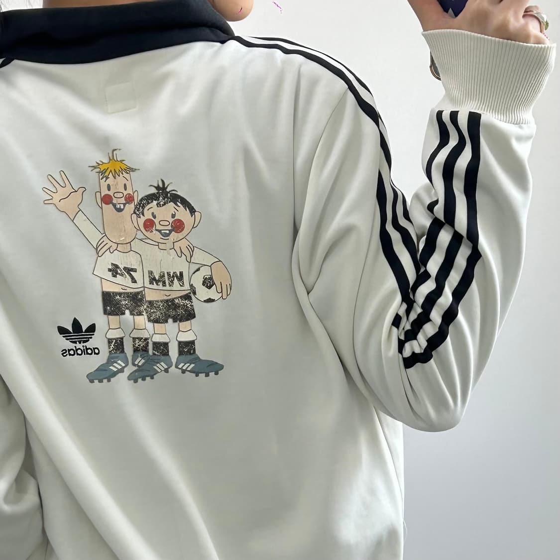 Adidas 아디다스 백포인트 블랙 트랙탑 크림 져지 상품이미지3