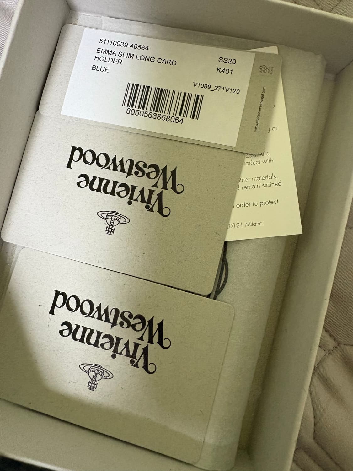 (풀박) 비비안웨스트우드 엠마 슬림 롱 카드 홀더 블루 상품이미지5