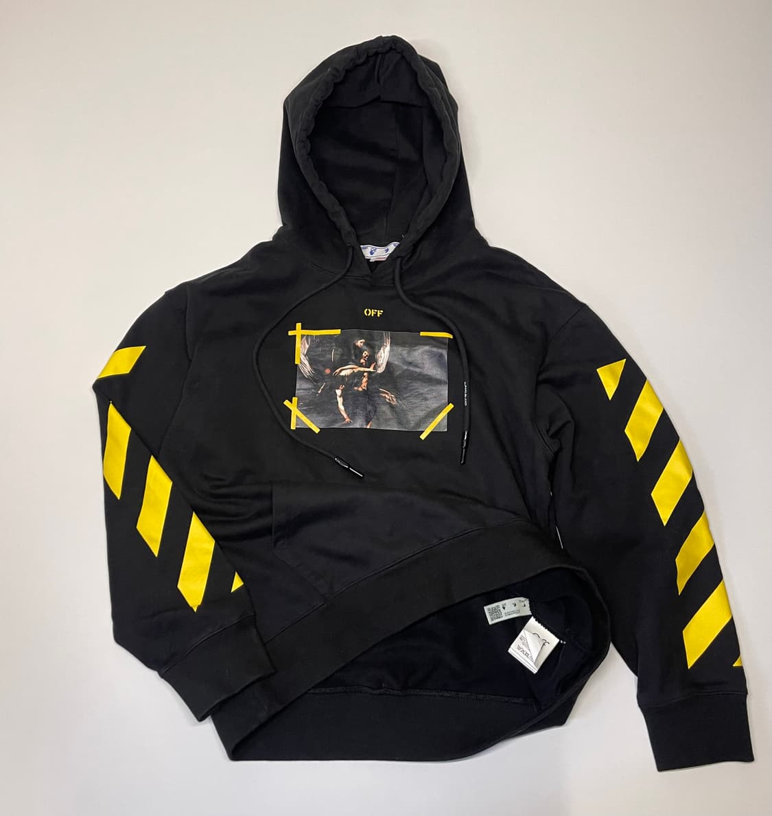 오프화이트 카라바지오 후드티 블랙 L 상품이미지1