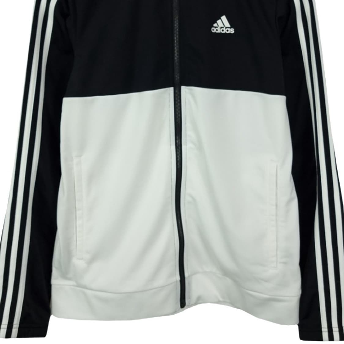 아디다스 로고 자수 검흰 져지 트랙탑 집업 자켓 M16538 상품이미지5