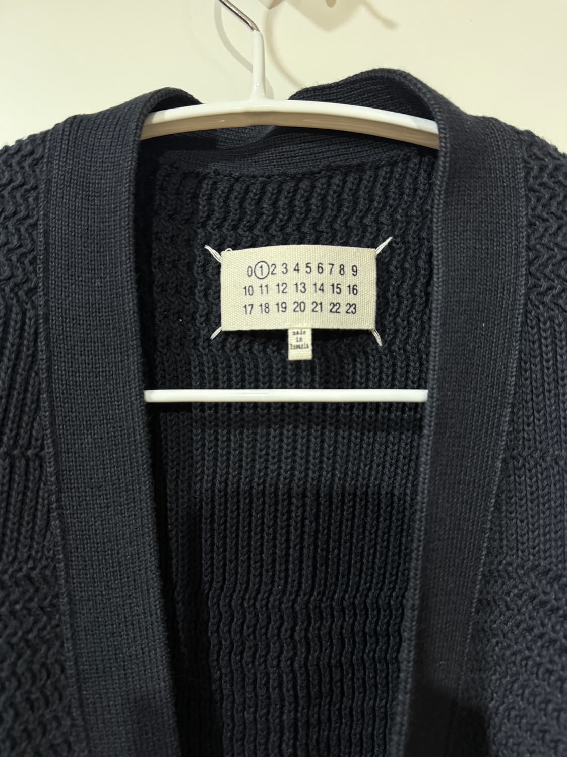 마르지엘라 네이비 자켓믹스 롱 가디건 상품이미지1