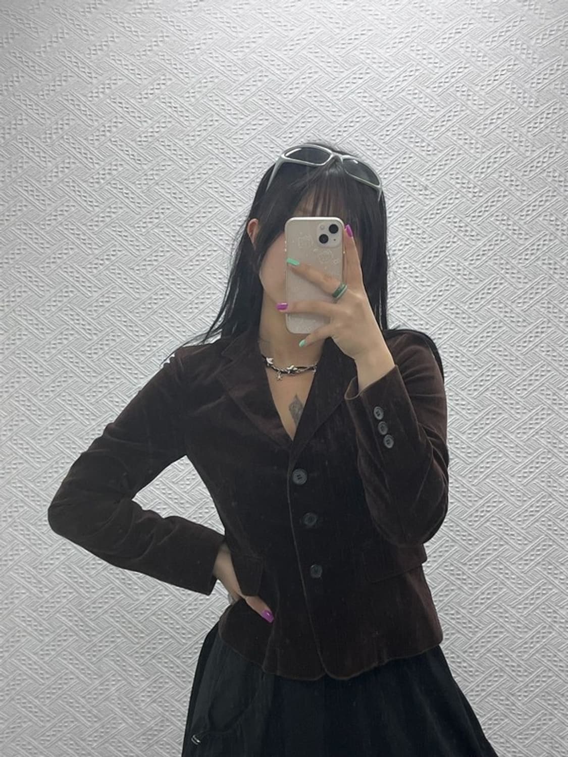 도나카란뉴욕 DKNY 크롭 벨벳 블레이저 자켓 85 C06972 상품이미지1